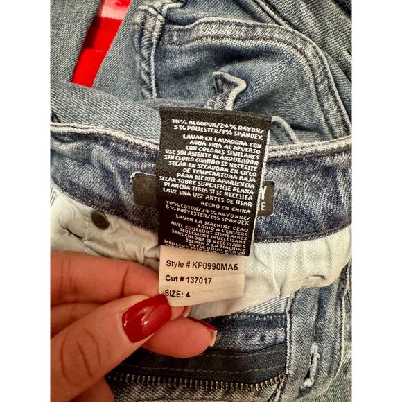 KUT High Rise Flare Jeans Women’s 4 Gray Raw Hem Soft Grunge - Picture 7 of 16